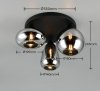 Nowoczesny plafon lampa sufitowa czarna szklane klosze uniwersalna minimalistyczna LUMINA 617030332 Trio